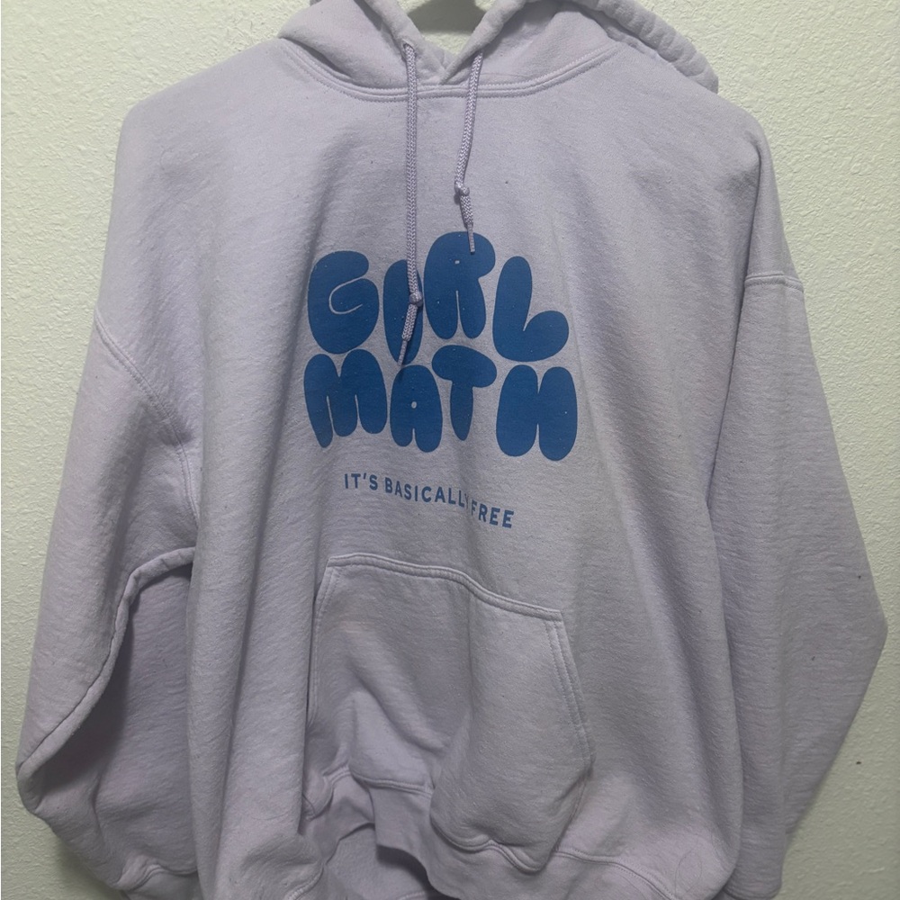 Girl Math Hoodie Lavender Hoodie with Blue Graphic